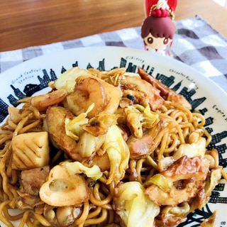 休日のお昼に！海鮮焼きそば